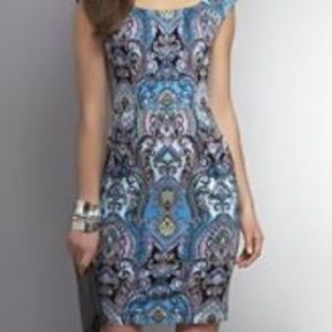 Paisley Print Sheath Dress With Pockets